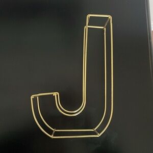 Gold Decorative J for Home Dresser/Desk. Cute for Young Girl Room/College Dorm